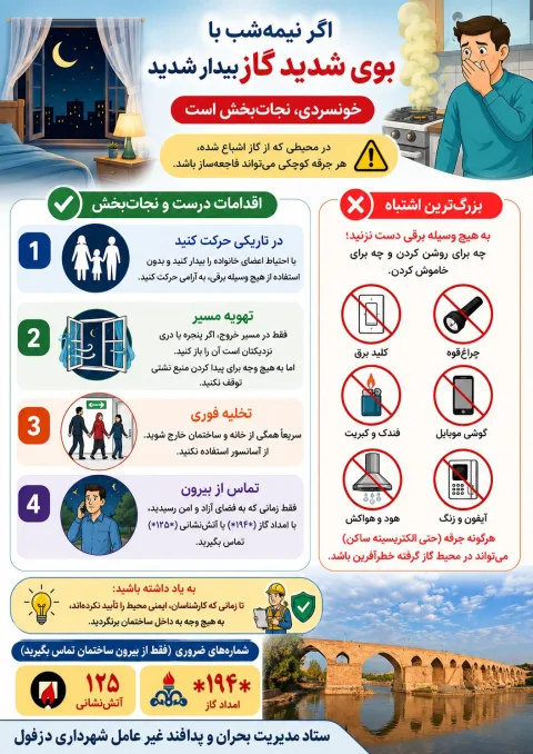 اگر نیمه شب با بوی شدید گاز بیدار شدیم چه کاری باید انجام دهیم؟!